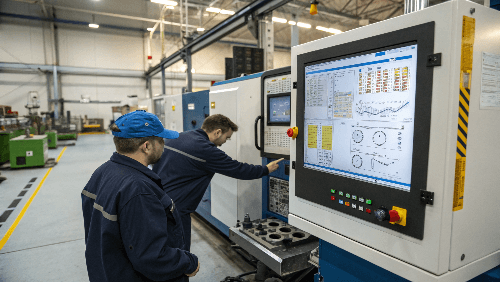 Clean and Well-Maintained Injection Molding Machine Area