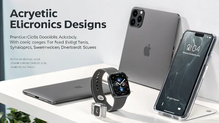 Sleek consumer electronics device with a high-gloss acrylic panel or display