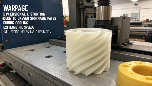 Warped injection molded plastic part