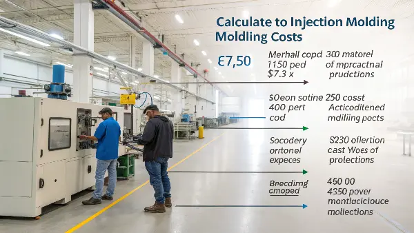Calculator showing factors of piece part cost calculation