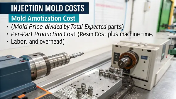 Flowchart showing calculation steps for total injection molding cost