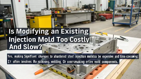 Image of a toolmaker modifying a mold component