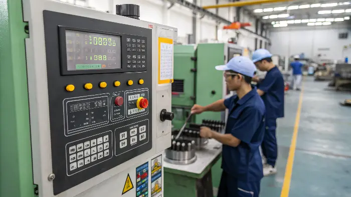 Injection molding machine control panel display