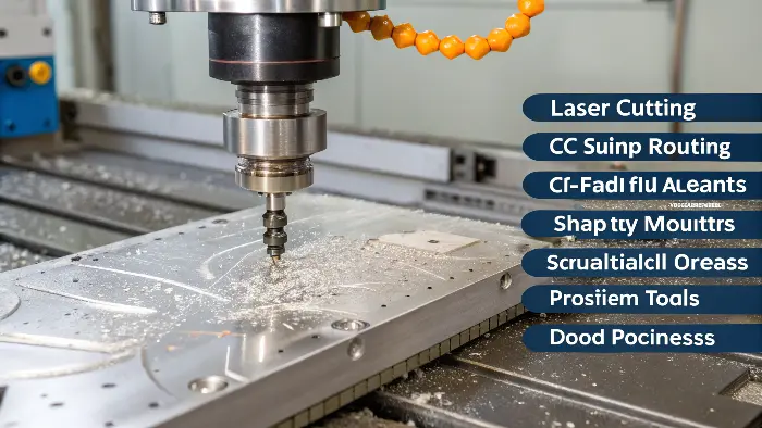 CNC machine cutting acrylic