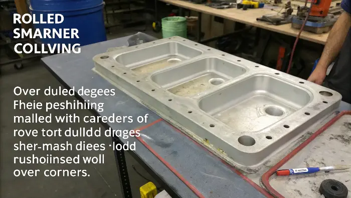 Mold with rounded edges due to over-polishing