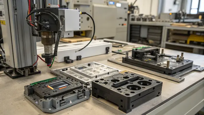 Internal injection molded components for machinery and electronics