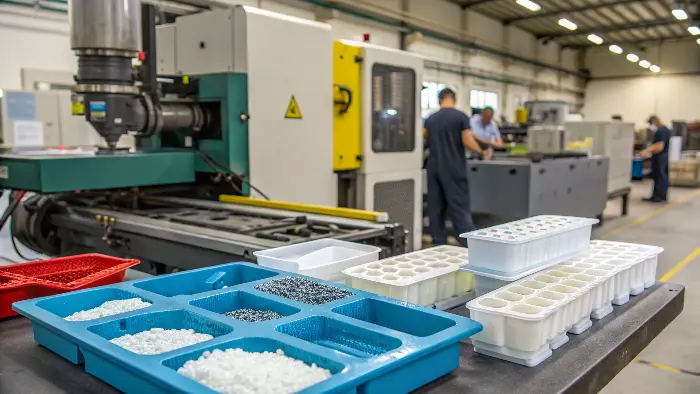 Various types of raw plastic pellets for injection molding