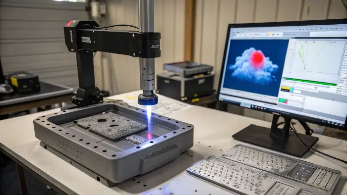 Metrology software interface showing mold scan