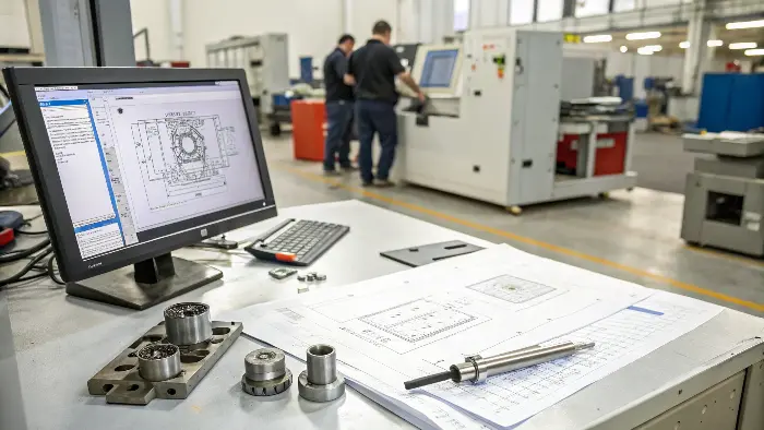 A successful mold designer reviewing a CAD model on a computer