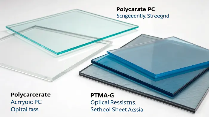 A comparison of clear plastic sheets: PC, Acrylic, and PETG