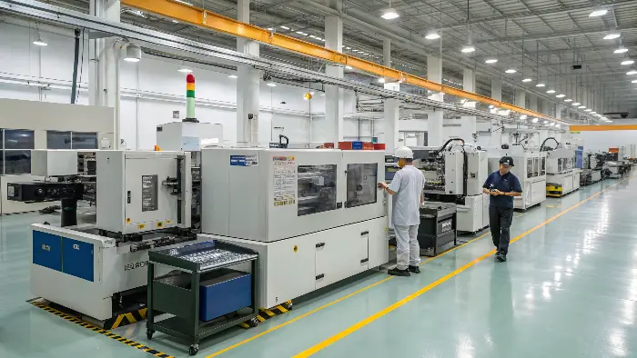 Automated robotic arm in an injection molding cell
