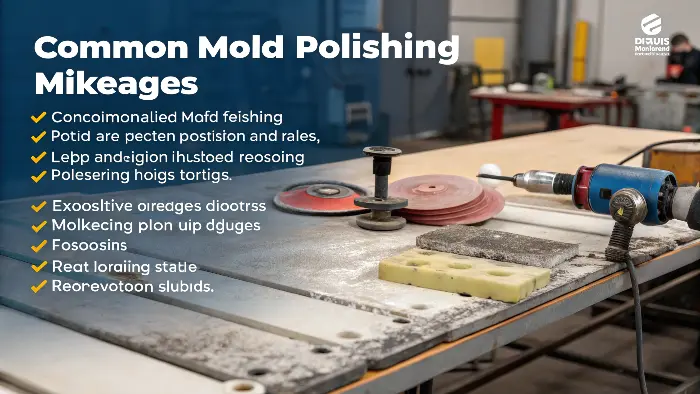 mold technician carefully inspecting a polished mold surface