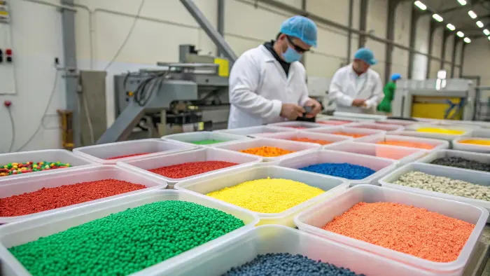Vibrantly colored plastic products showcasing successful masterbatch use