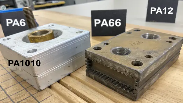 A plastic part being measured with calipers to show dimensional stability