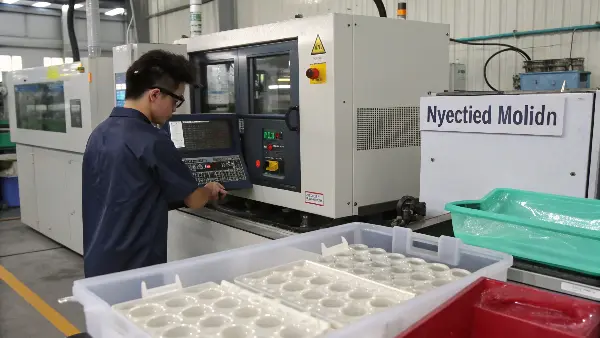 A schematic showing fiber orientation during mold filling