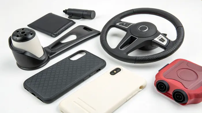 Versatile Thermoplastic Elastomer Components A collection of colorful TPE parts and pellets