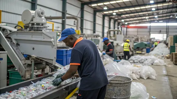 Clean, sorted nylon scrap ready for regrinding.