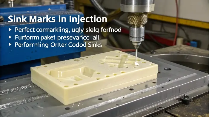 Diagram showing sink mark formation