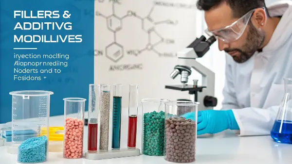 An array of colored plastic pellets with different fillers