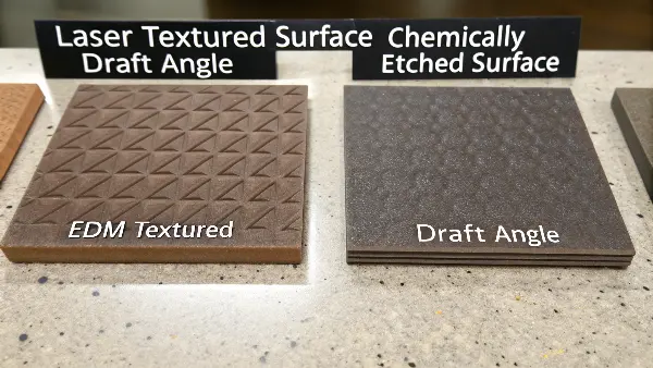 Comparing surfaces created by EDM, chemical etching, and laser texturing.