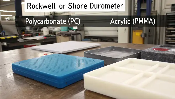 Choosing a scratch-resistant plastic material A close-up of a glossy, scratch-free plastic surface next to a scuffed one.