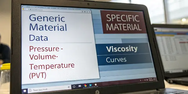 Plastic Material Data Viscosity Curves A graph showing viscosity curves for different plastic grades