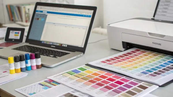 A set of Pantone ink cans ready for mixing to create a custom color