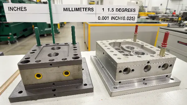 A close-up diagram showing the relationship between texture depth and draft angle on a part wall.