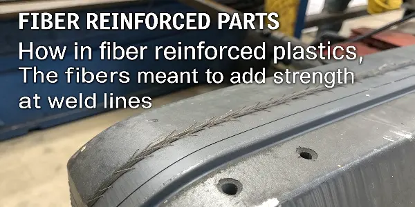 Diagram showing fiber orientation at a weld line.