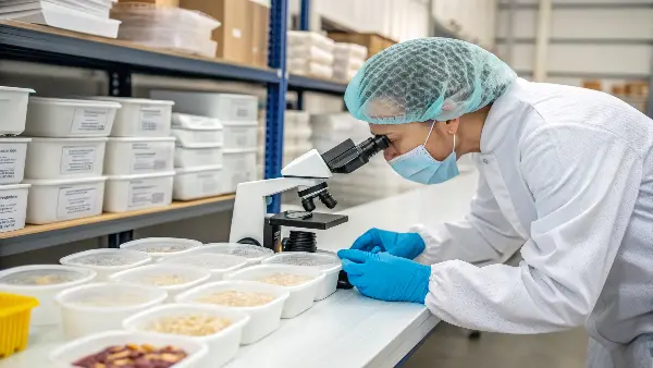 A close-up of a high-quality HDPE food container being inspected.