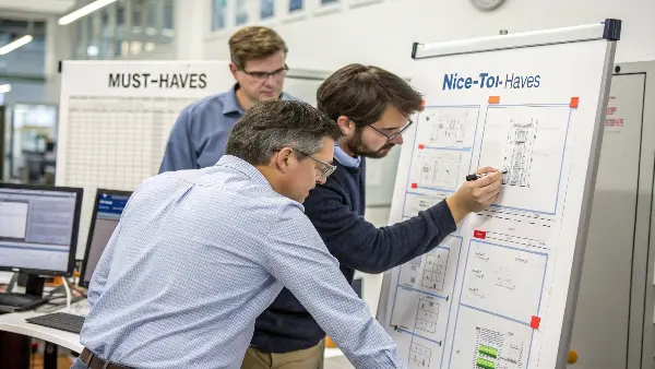 A chart showing the relationship between material cost and performance