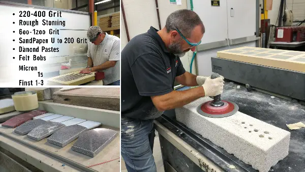 Step-by-Step Mold Polishing Process A visual infographic showing the step-by-step progression from a rough surface to a mirror finish.