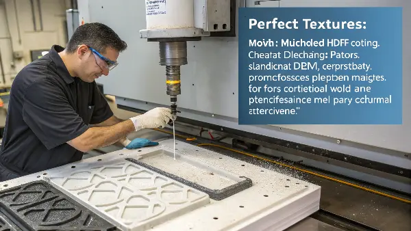 Mold Texturing Process Close-up of a textured mold surface