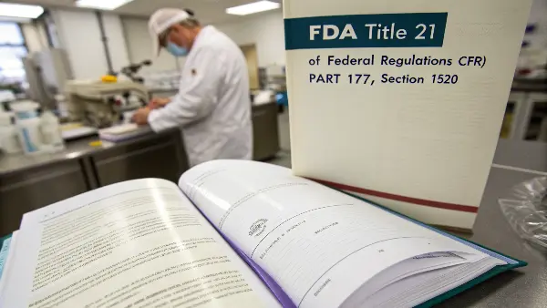 An official-looking document with text from the FDA regulations.