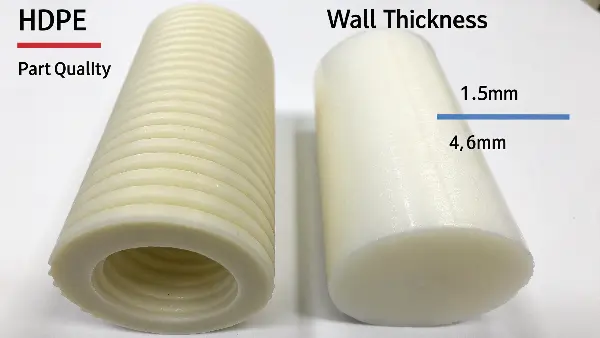 how does wall thickness affect hdpe