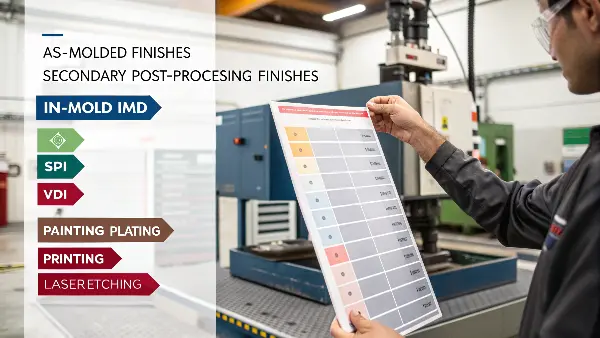 Types of Surface Finishes An array of colorful PVC parts with various finishes and coatings