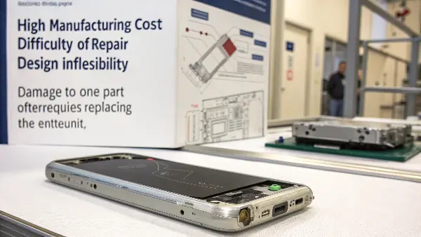 Disadvantages of a Unibody Frame A cracked unibody phone casing showing the difficulty of repair
