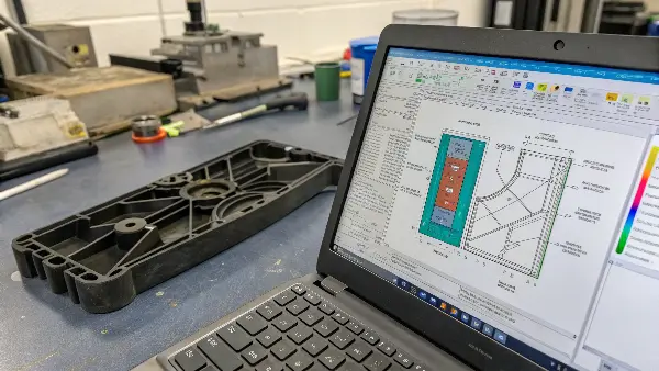 A diagram illustrating the semi-crystalline structure of a polymer like nylon.