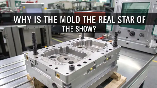 Precision Engineering in Mold Making An engineer inspecting a newly machined mold half with a caliper