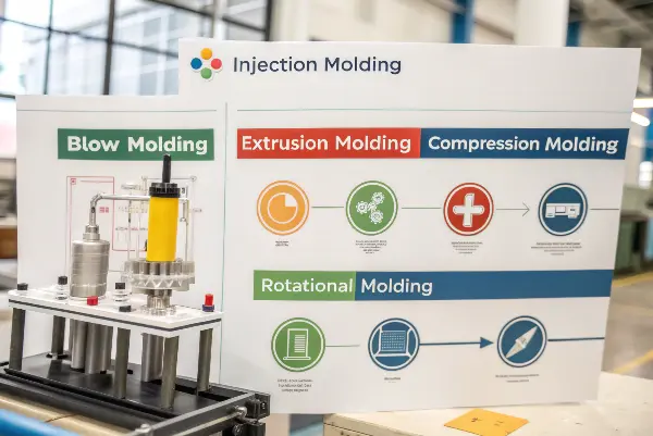 Types of Plastic Molding Processes A variety of colorful plastic molded parts