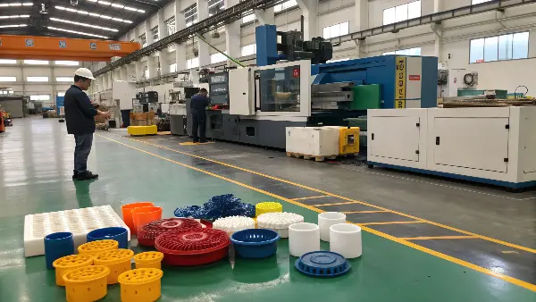 A collection of colorful plastic pellets for injection molding.