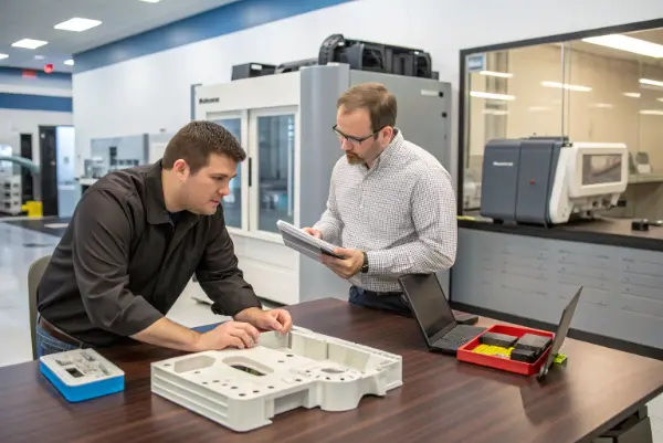 A 3D model showing Design for Manufacturability principles