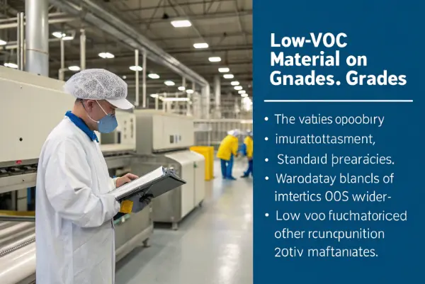 pellets of low-VOC ABS plastic