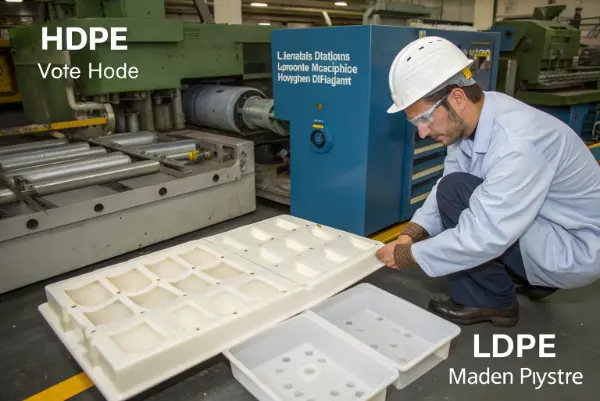 Injection Molding Process Injection molding machine processing polyethylene