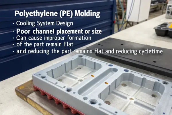 cooling channel layout for HDPE molds
