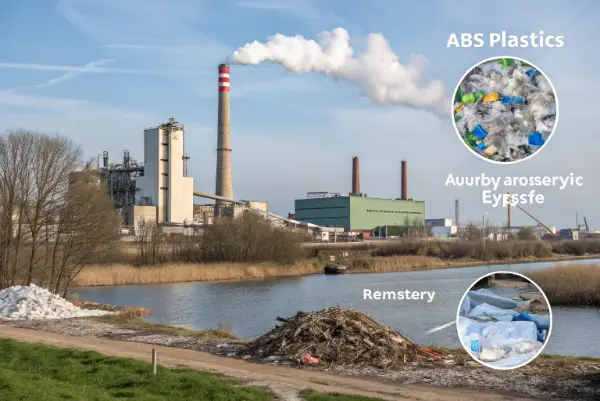 ABS lifecycle diagram from oil to product