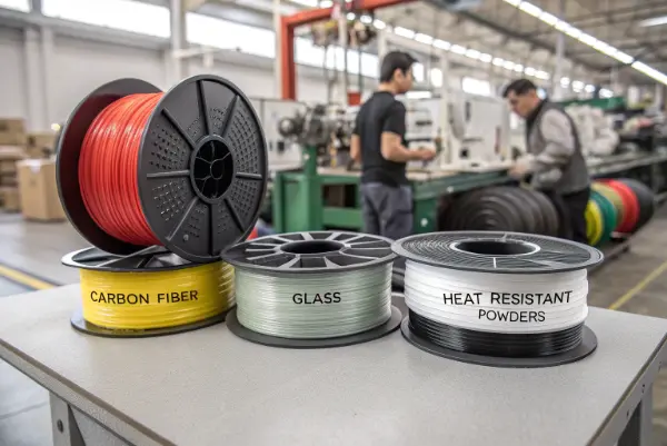 Advanced PLA Filaments Advanced PLA filament spools for industrial use